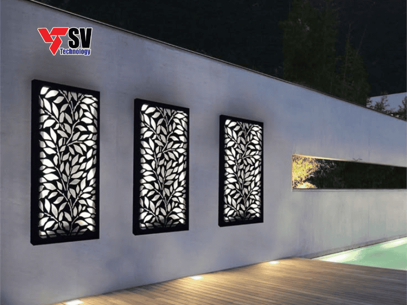 Vách CNC trang trí hộp sáng