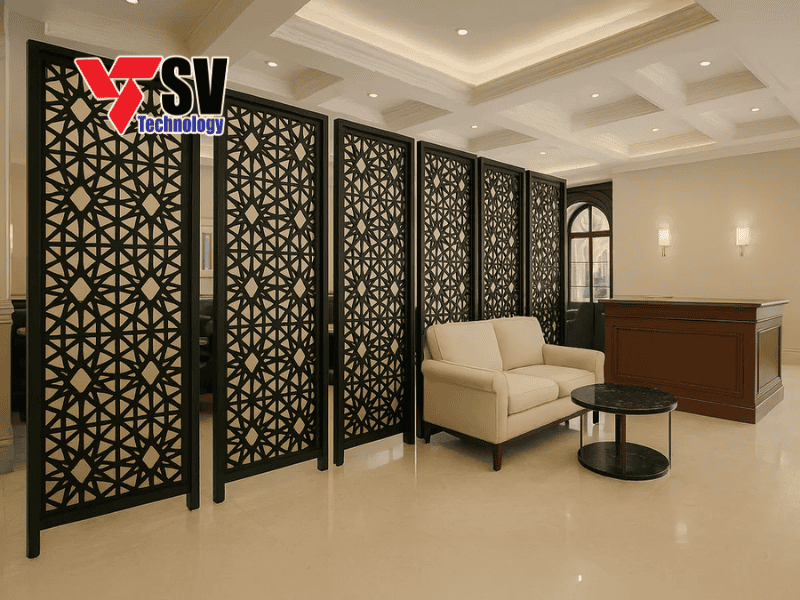 Vách ngăn phòng CNC khoác lên cho căn nhà vẻ đẹp hiện đại, tinh tế nhưng không hề cứng nhắc, đóng khung