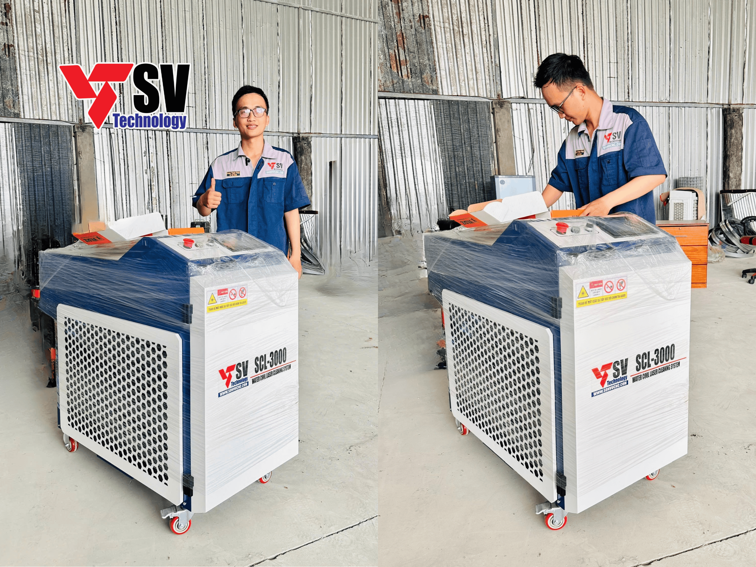 Bàn giao máy tẩy rỉ laser SCL-3000 tại Cần Thơ