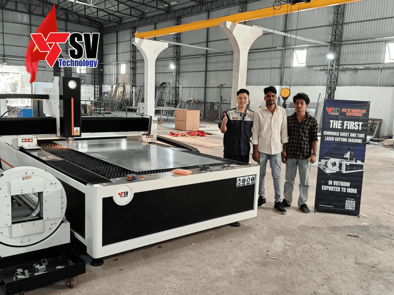 Dự án xuất khẩu và lắp đặt máy cắt tấm và ống Sơn Vũ (Model: SVB-1530T) tại Ấn Độ