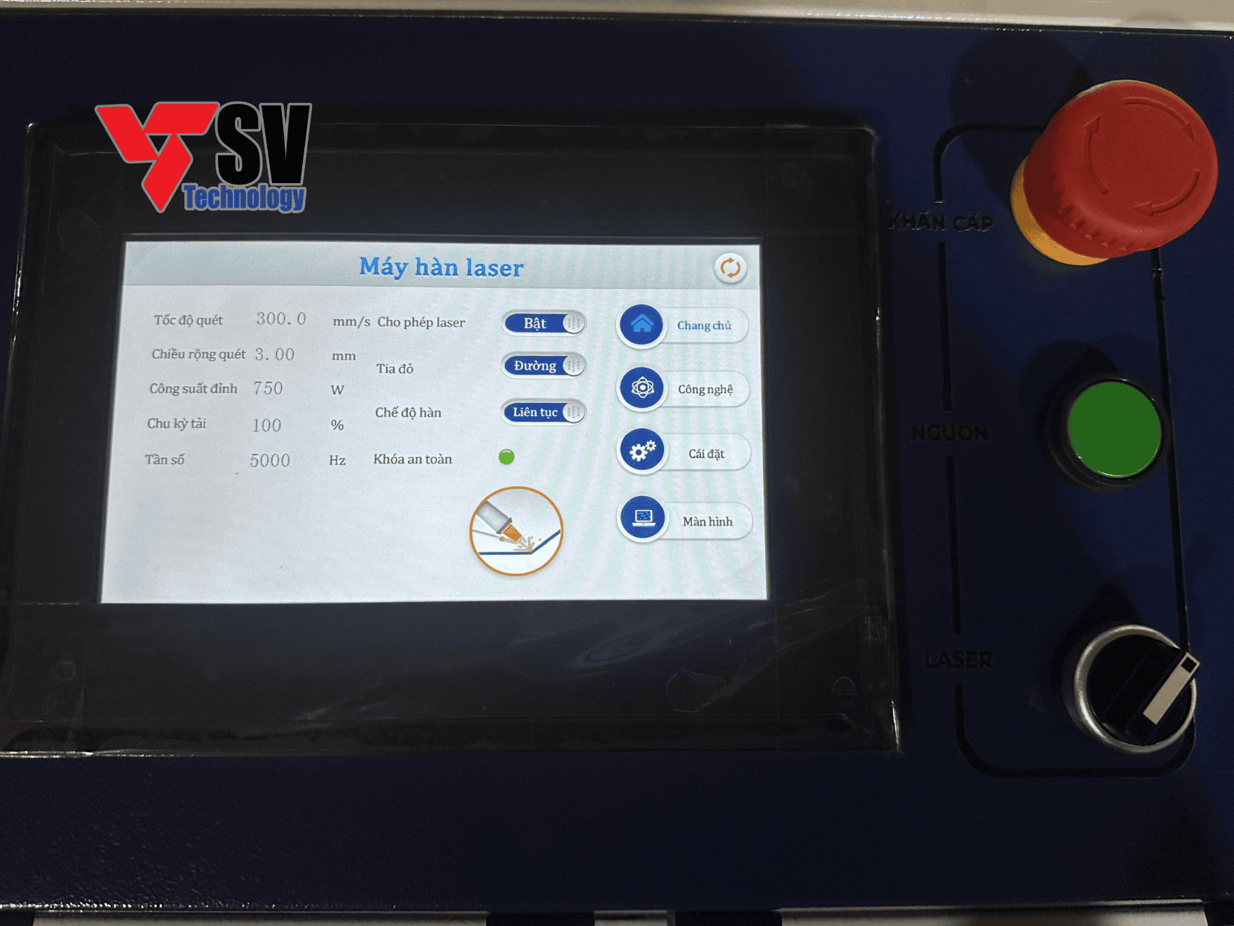 Màn hình vận hành máy hàn laser SLW-1500